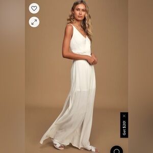 Lost in Paradise Lulus Maxi Dress - White XS